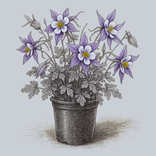 Kirigami Deep Blue & White Columbine