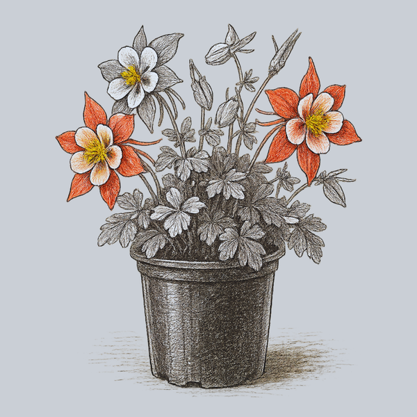 Kirigami Red & White Columbine