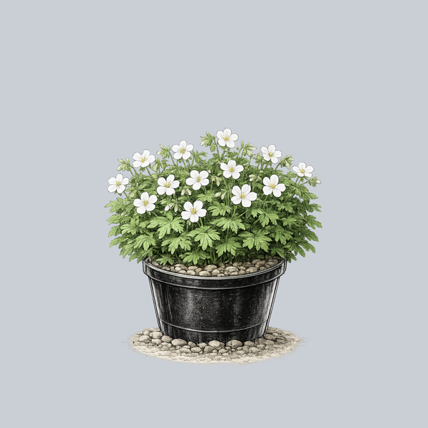 White Bloody Cranesbill Geranium