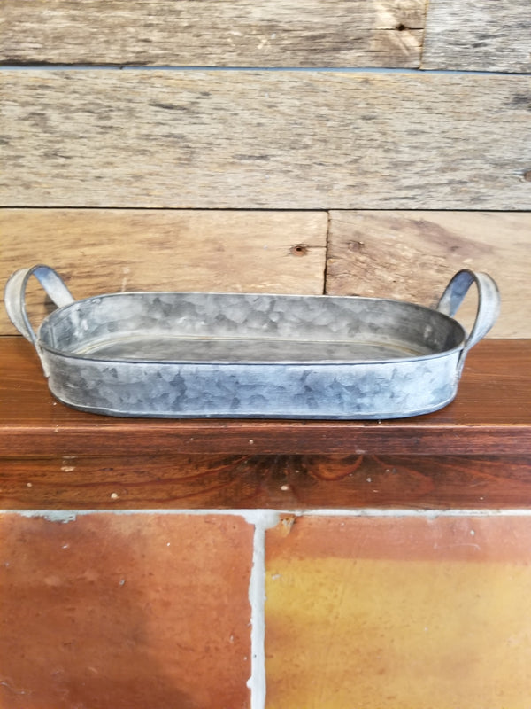 TRAY METAL OVAL W/ HANDLES SM L766209 STORE ITEMS Plant Detectives   